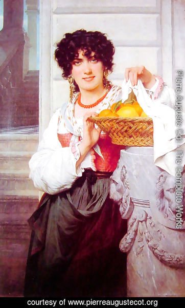 Pierre Auguste Cot - Pisan Girl with Basket of Oranges and Lemons